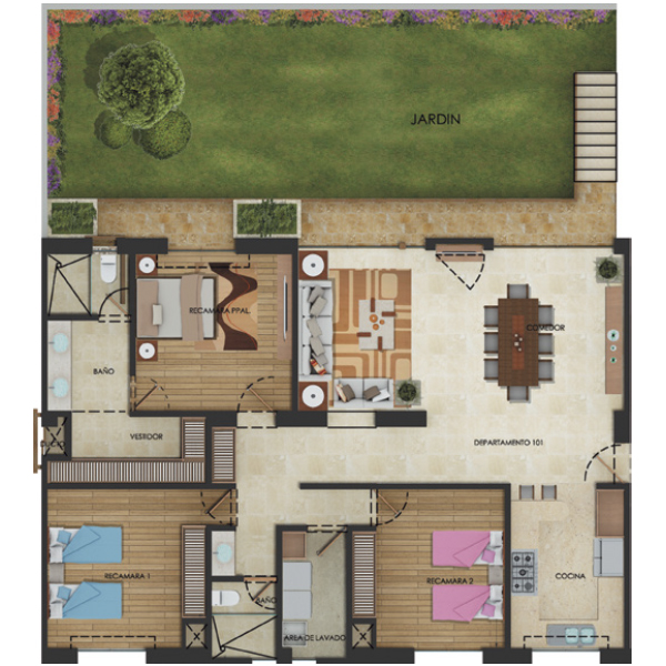 magnolia, luxury, living, querétaro, pent-garden